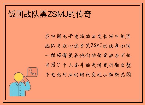 饭团战队黑ZSMJ的传奇